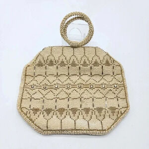 Antique Art Deco Czechoslovakia Glass Beaded 1930's Mini Flapper Bag (B)
